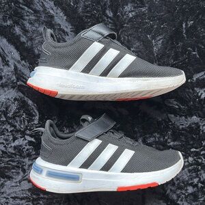 GIRLS’ ADIDAS RACER TR RUNNING SHOES/SNEAKERS SIZE 3 1/2 Black and White